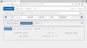 Panorama PON Manager web browser user interface