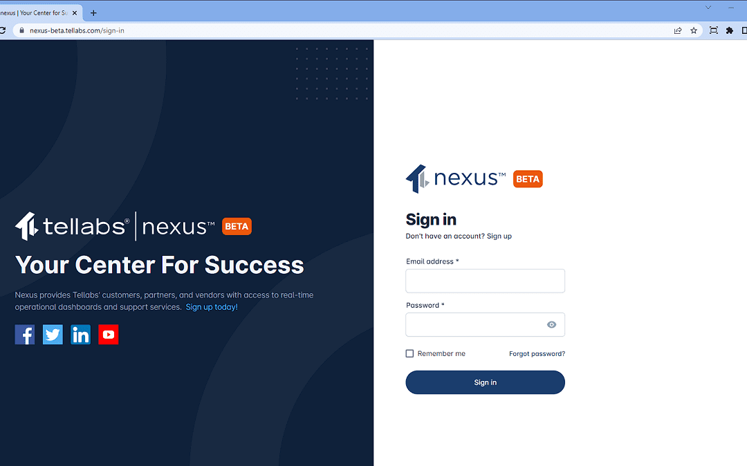Start using our updated partner and customer portal to gain the benefits of Tellabs nexus 2.0